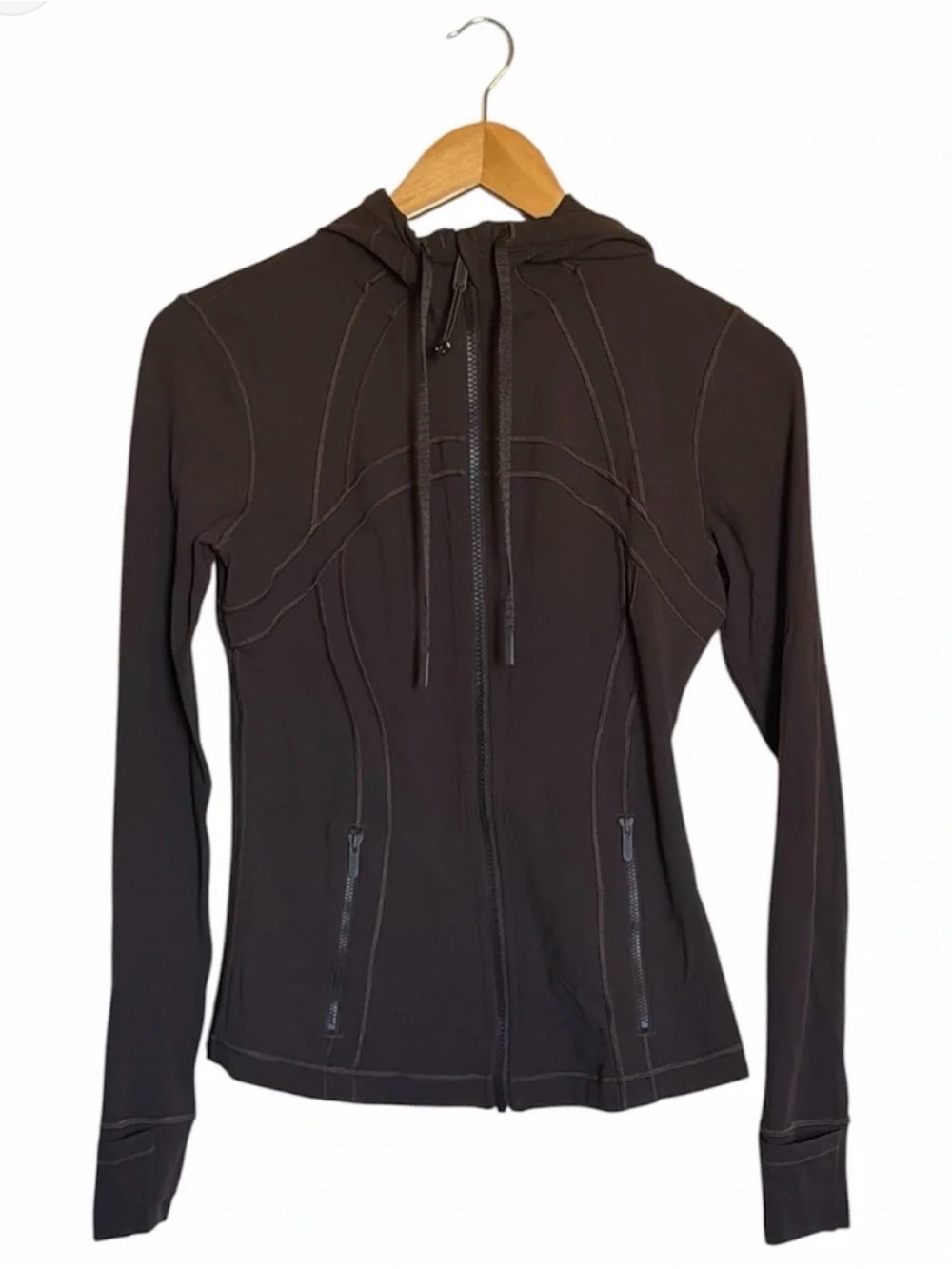 Lululemon 3-Piece Brown Activewear Set Define Hoodie, Flare Pants & Swiftly Tee! - Picture 4 of 10